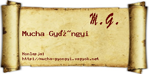 Mucha Gyöngyi névjegykártya